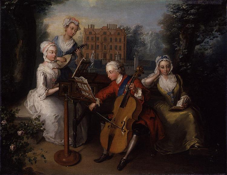 Mercier, Philippe and his sisters oil painting image
